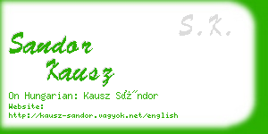 sandor kausz business card